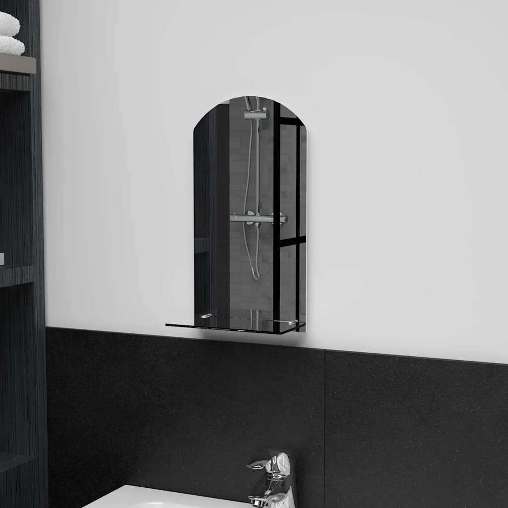 Vidaxl -Wandspiegel mit Regal 20x40 cm gehärtetes Glas