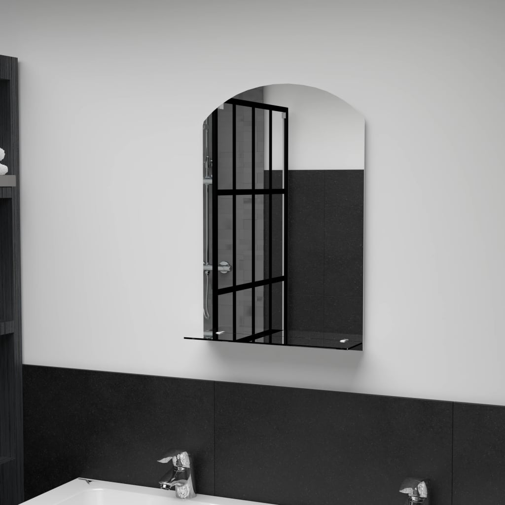 Vidaxl -Wandspiegel mit Regal 40x60 cm gehärtetes Glas