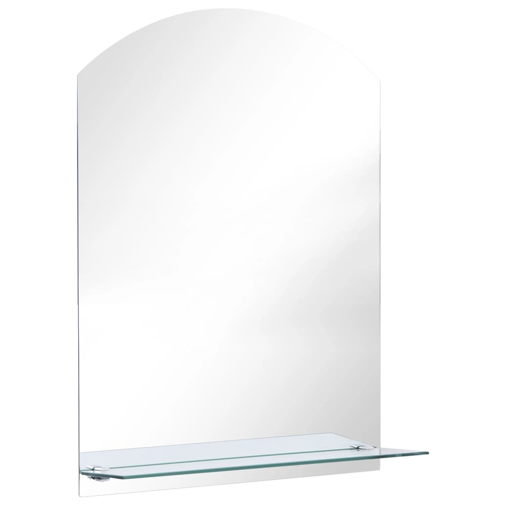 Vidaxl -Wandspiegel mit Regal 50 x 70 cm gehärtetes Glas