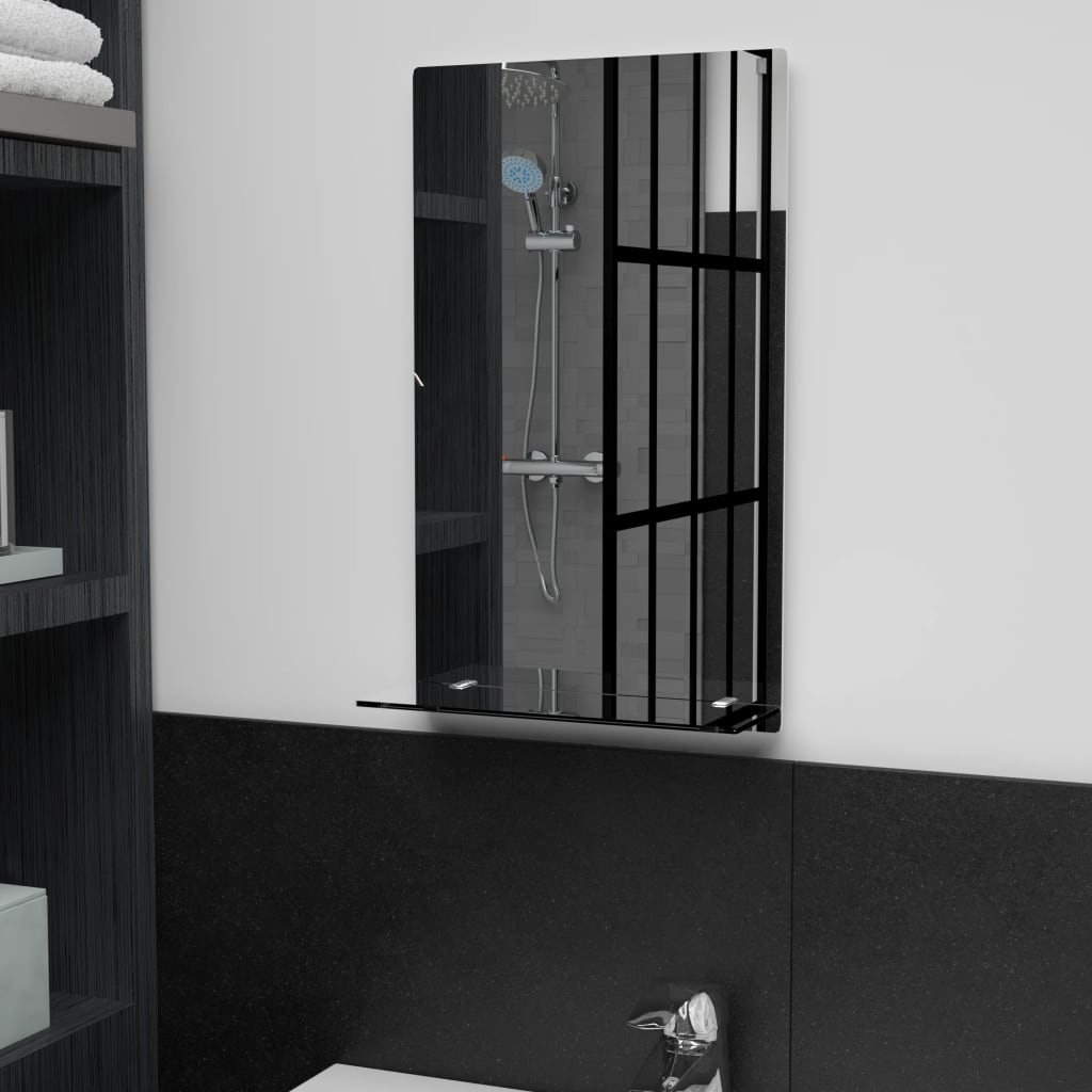 Vidaxl -Wandspiegel mit Regal 30x50 cm gehärtetes Glas