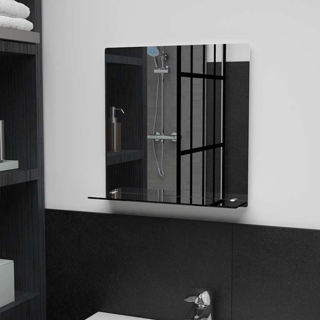 Vidaxl -Wandspiegel mit Regal 40x40 cm gehärtetes Glas