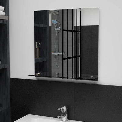 Vidaxl -Wandspiegel mit Regal 50x50 cm gehärtetes Glas