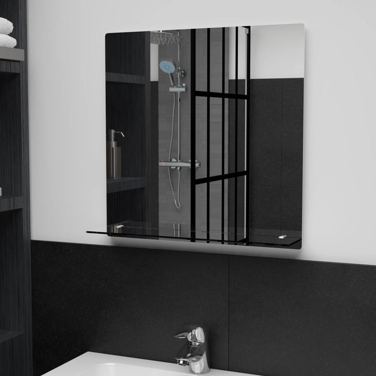 Vidaxl -Wandspiegel mit Regal 50x50 cm gehärtetes Glas