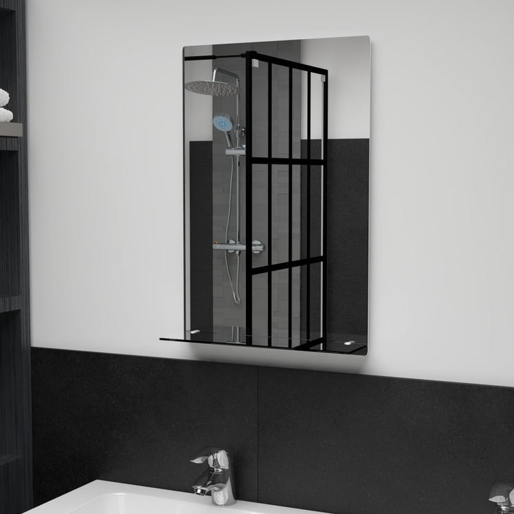 Vidaxl -Wandspiegel mit Regal 40x60 cm gehärtetes Glas