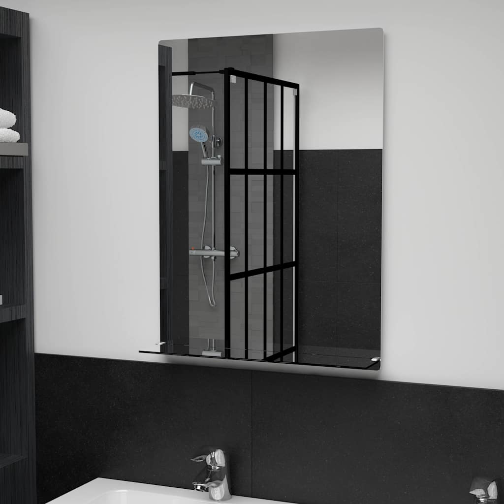 Vidaxl -Wandspiegel mit Regal 50 x 70 cm gehärtetes Glas