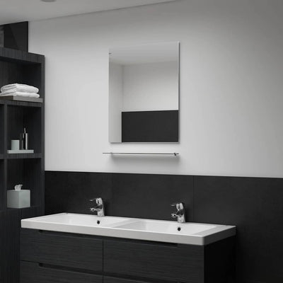 Vidaxl -Wandspiegel mit Regal 50 x 60 cm gehärtetes Glas