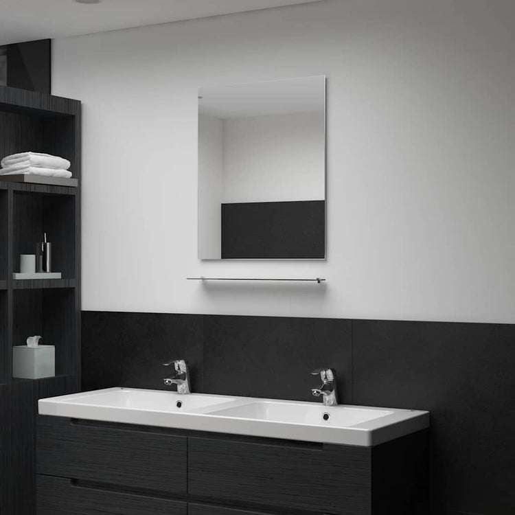 Vidaxl -Wandspiegel mit Regal 50 x 60 cm gehärtetes Glas
