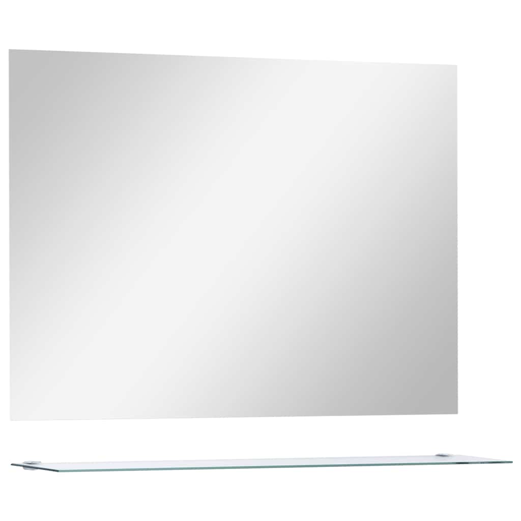 Vidaxl -Wandspiegel mit Regal 80x60 cm gehärtetes Glas