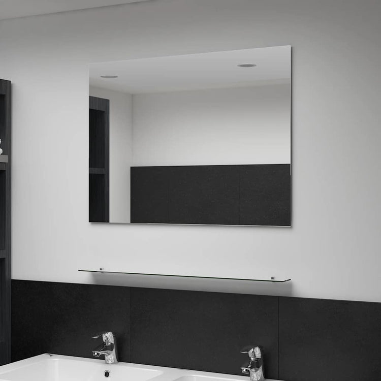 Vidaxl -Wandspiegel mit Regal 80x60 cm gehärtetes Glas
