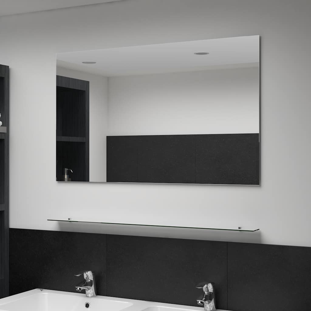 Vidaxl -Wandspiegel mit Regal 100x60 cm gehärtetes Glas