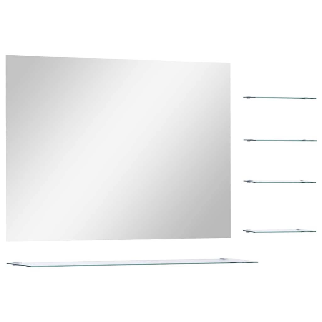 Vidaxl Wandspiegel mit 5 Regalen 80x60 cm Silberfarbe