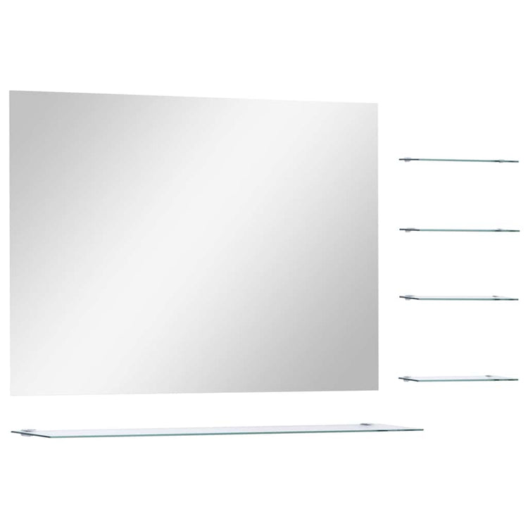 Vidaxl Wandspiegel mit 5 Regalen 80x60 cm Silberfarbe