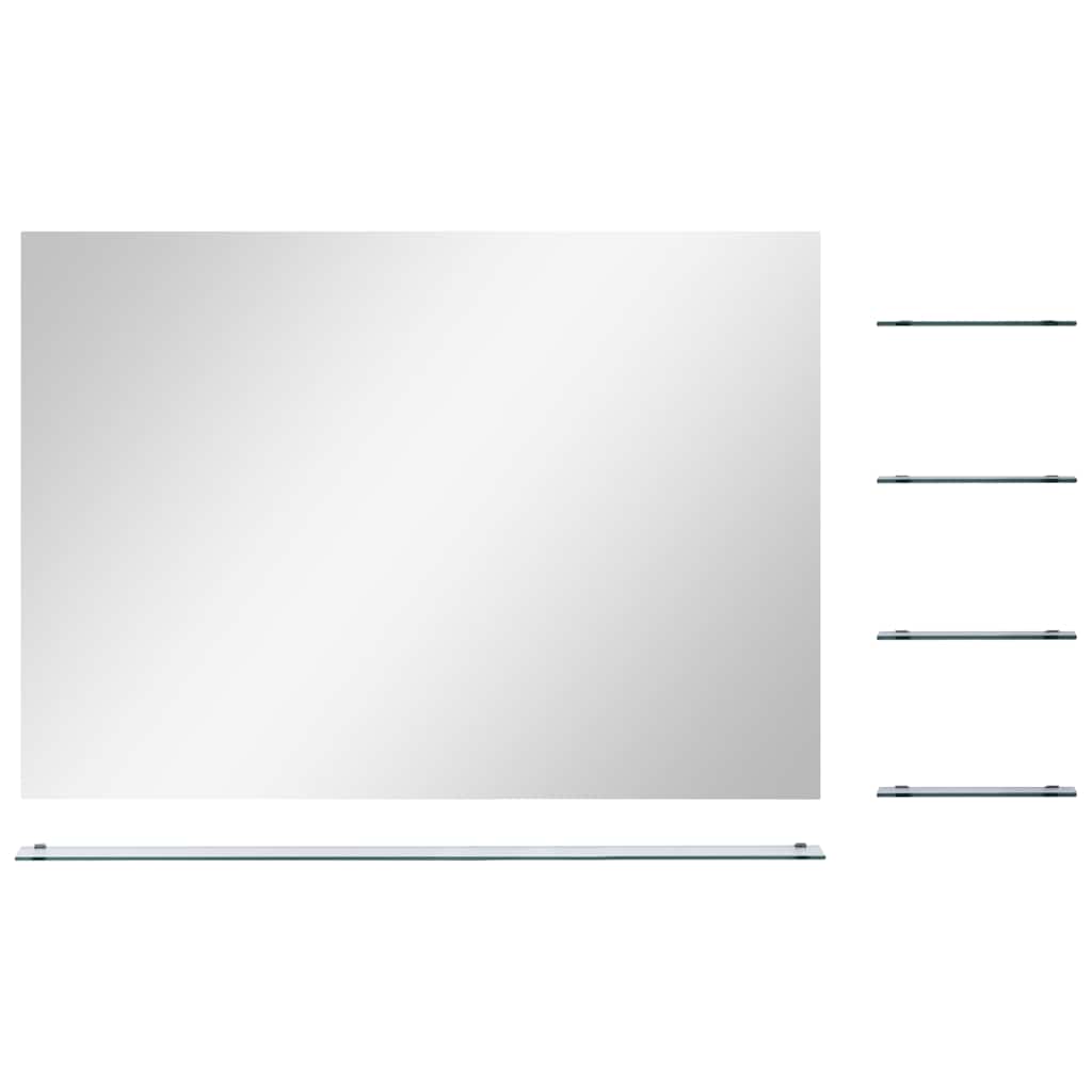 Vidaxl Wandspiegel mit 5 Regalen 80x60 cm Silberfarbe