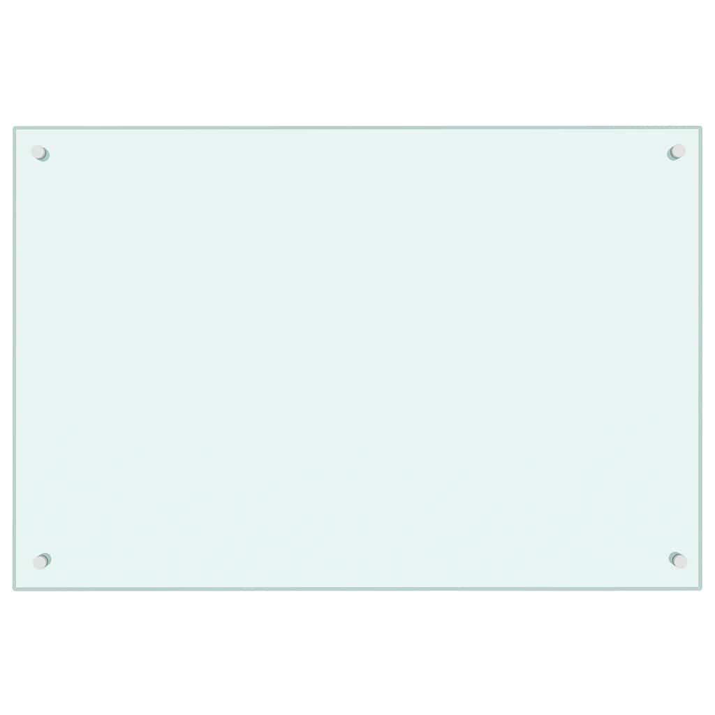 VIDAXL -Scheinsbildschirm Küche 90x60 cm Temperiertes Glas weiß