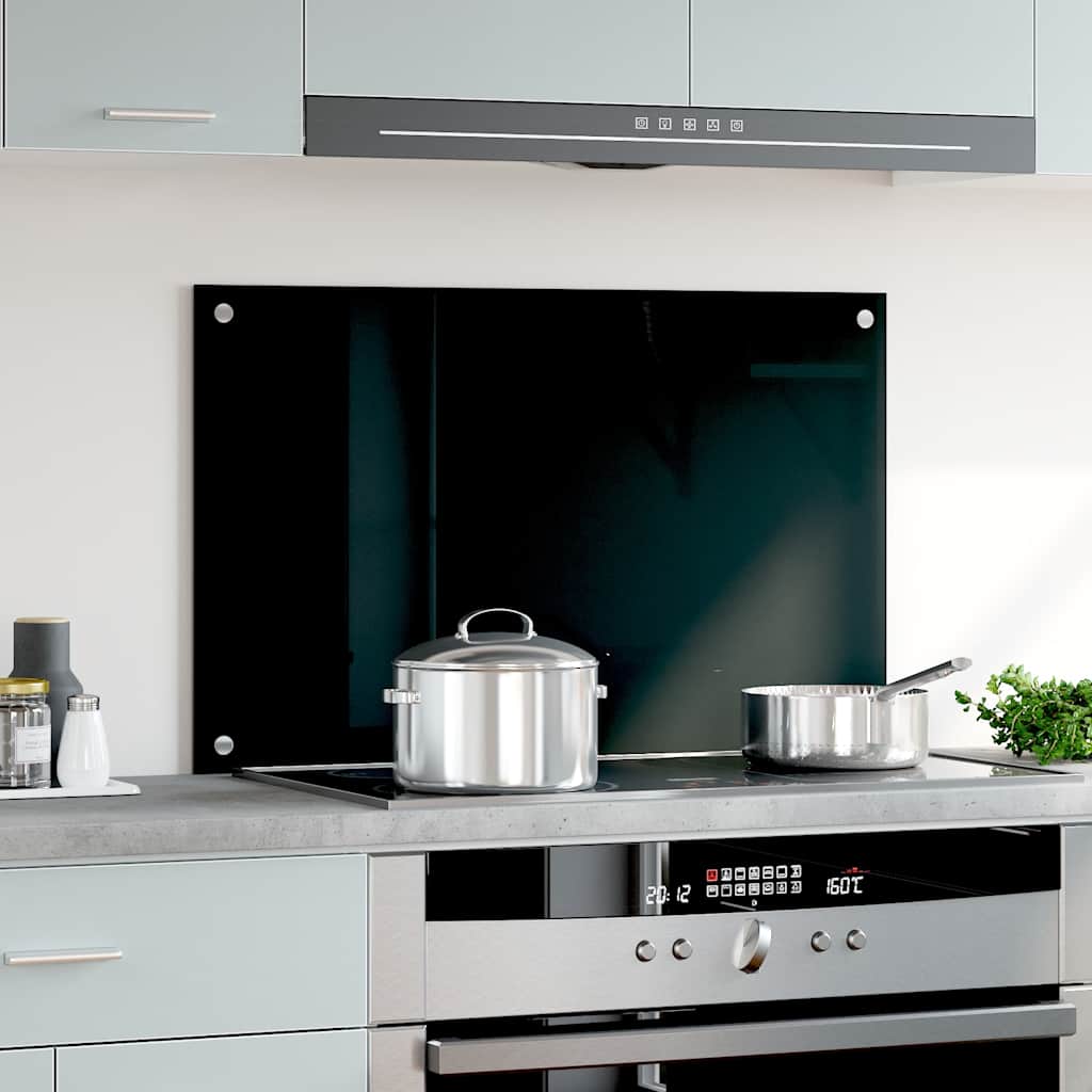 VIDAXL FRAGE SERBORK KITCHE 80x50 cm gehärtetes Glas schwarz