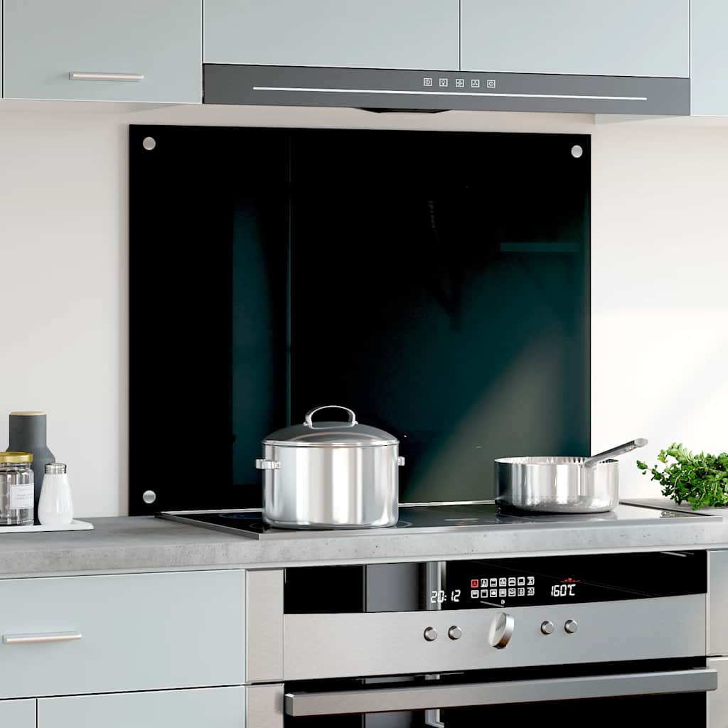 VIDAXL FRAGE SREBEN KITCHE 80x60 cm Terminglas schwarz