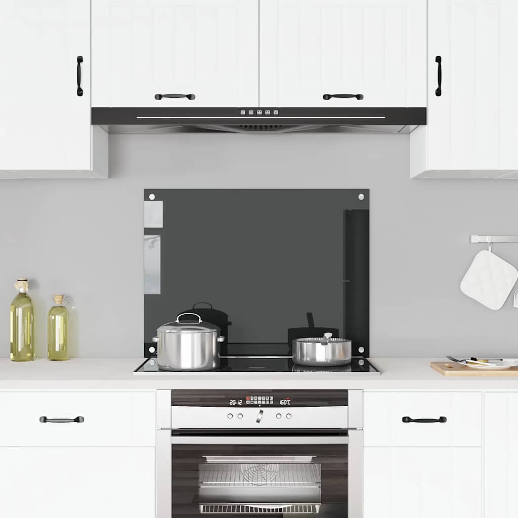 VIDAXL FRAGE SREBEN KITCHE 80x60 cm Terminglas schwarz