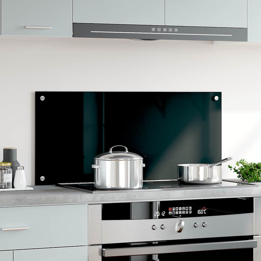 VIDAXL FRAGE SEMBLE KITCHE 90x40 cm gehärtetes Glas schwarz