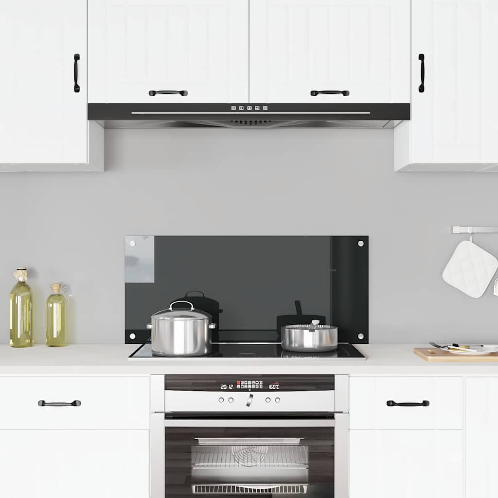VIDAXL FRAGE SEMBLE KITCHE 90x40 cm gehärtetes Glas schwarz