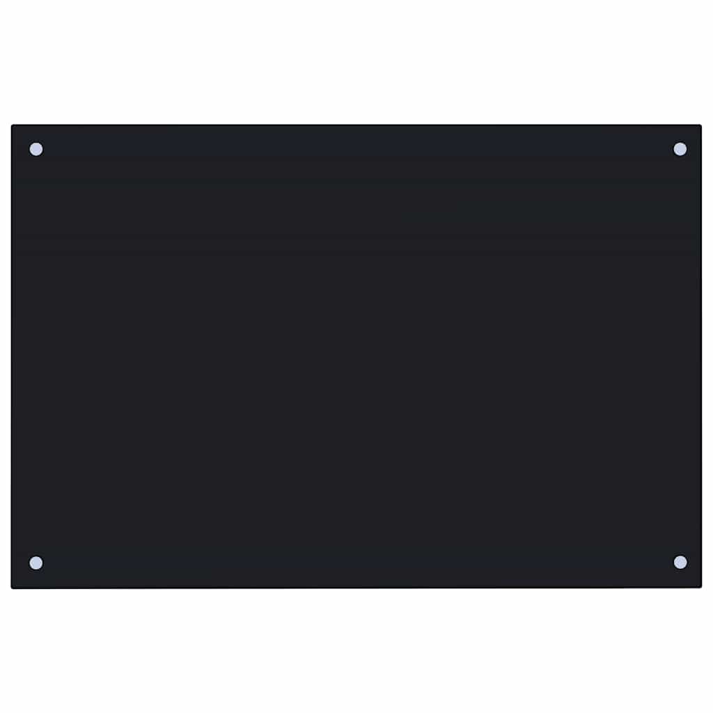 VIDAXL FRAGE SREBEN KITCHE 90x60 cm gehärtetes Glas schwarz