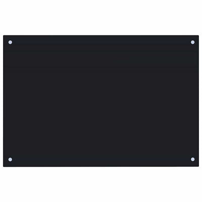 VIDAXL FRAGE SREBEN KITCHE 90x60 cm gehärtetes Glas schwarz