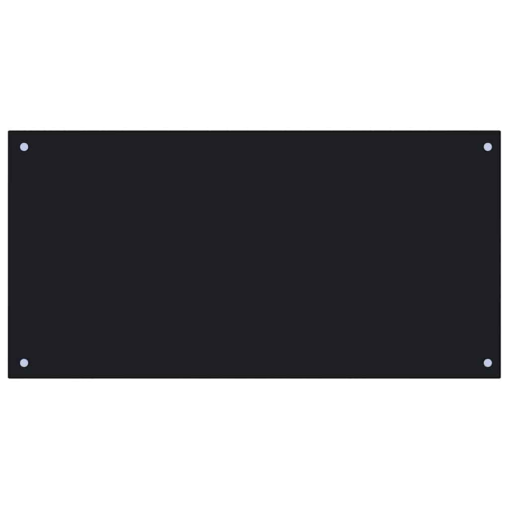 VIDAXL FRAGE SERBORK KITCHE 100x50 cm Temperiertes Glas schwarz