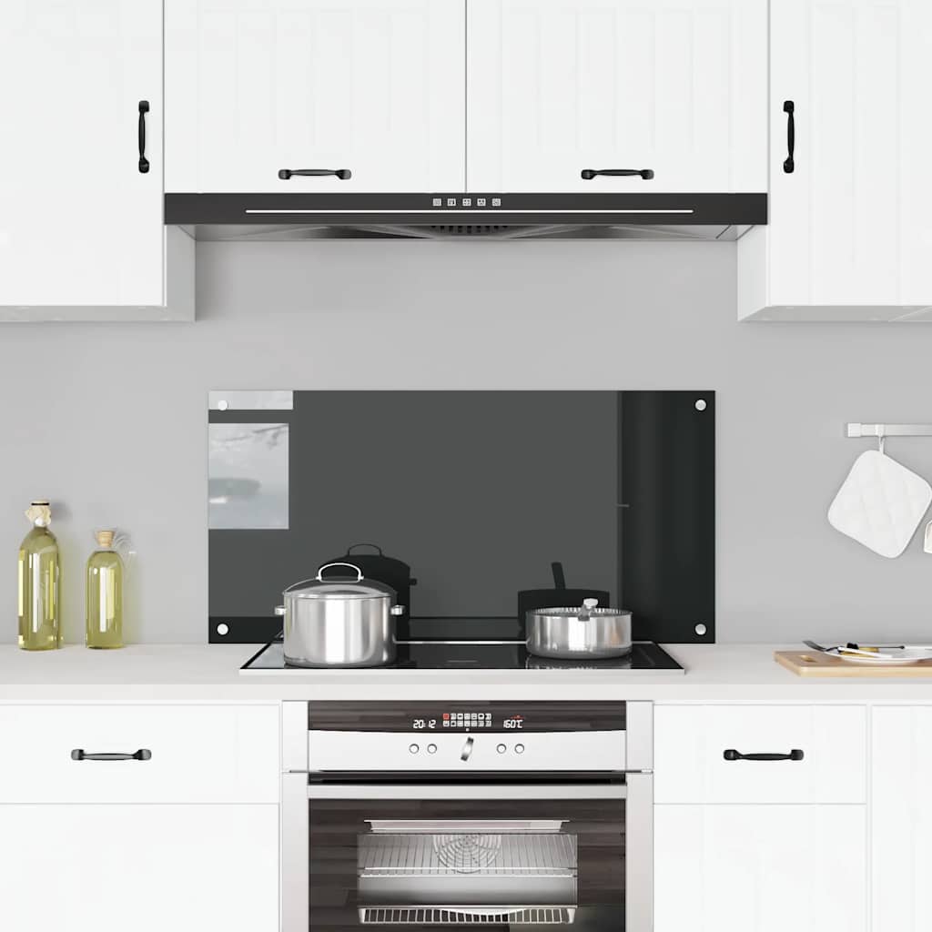 VIDAXL FRAGE SERBORK KITCHE 100x50 cm Temperiertes Glas schwarz
