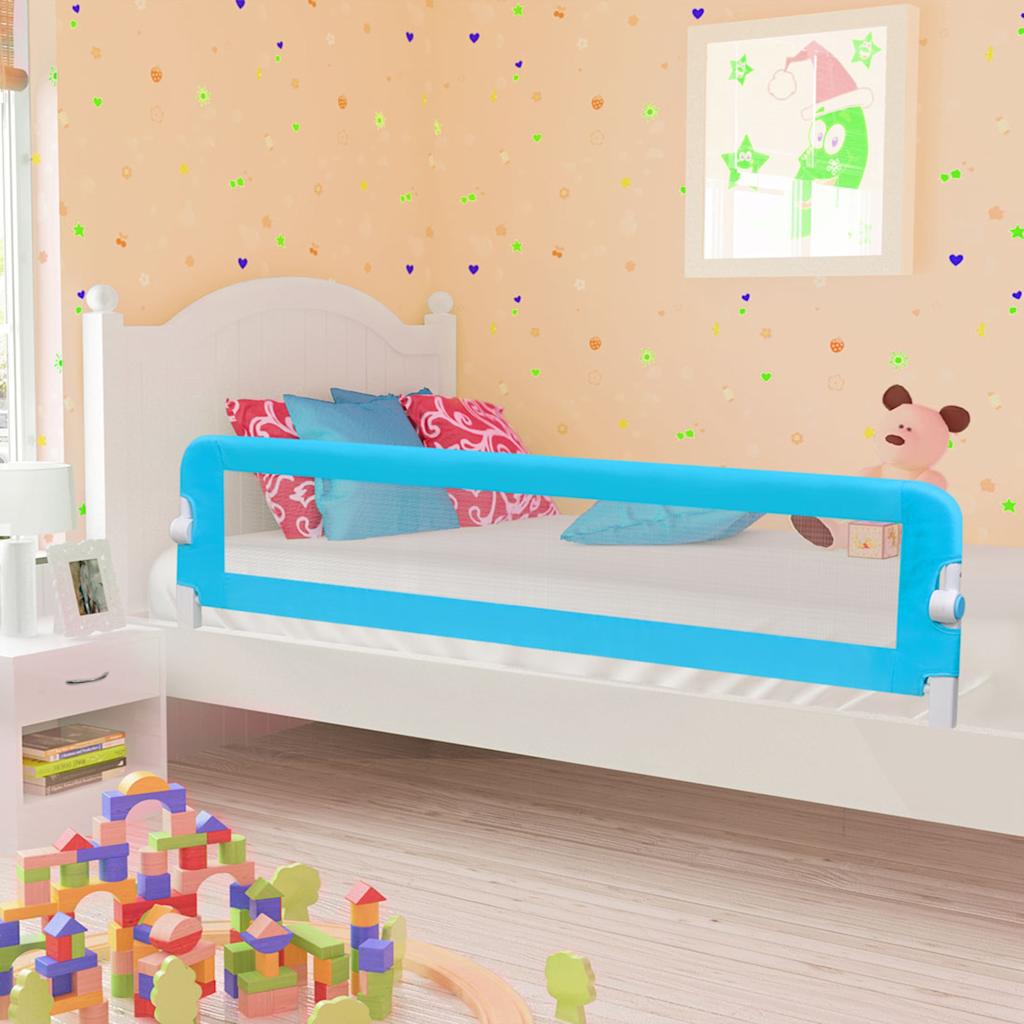 Vidaxl Bedhek Kleinkind 180x42 cm Polyesterblau