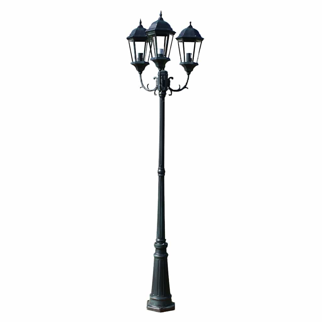 Vidaxl Garden Lant Brighton 3-Arms 230 cm dunkelgrün Schwarz