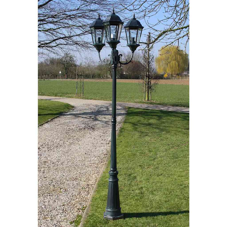 Vidaxl Garden Lant Brighton 3-Arms 230 cm dunkelgrün Schwarz