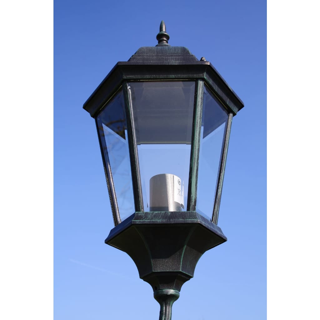 Vidaxl Gartenlaterne mit 2 Armen 230 cm Aluminium dunkelgrün Schwarz