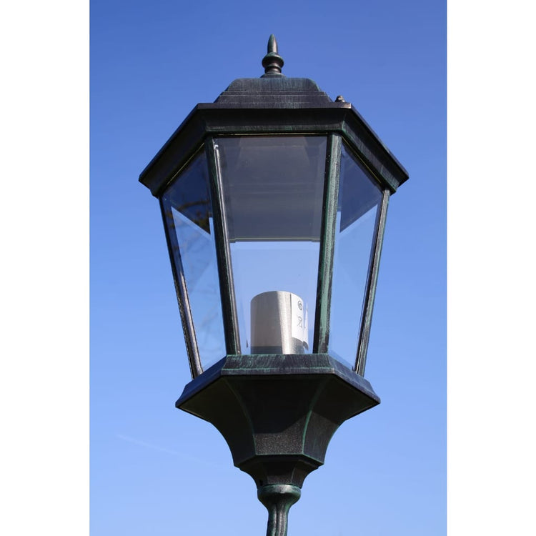 Vidaxl Gartenlaterne mit 2 Armen 230 cm Aluminium dunkelgrün Schwarz