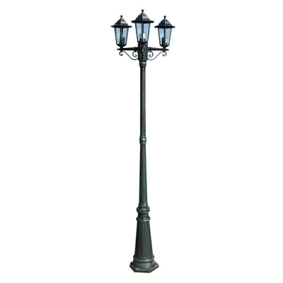 Vidaxl Gartenlaterne mit 3 Armen 215 cm Aluminium dunkelgrün Schwarz