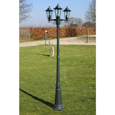 Vidaxl Gartenlaterne mit 3 Armen 215 cm Aluminium dunkelgrün Schwarz