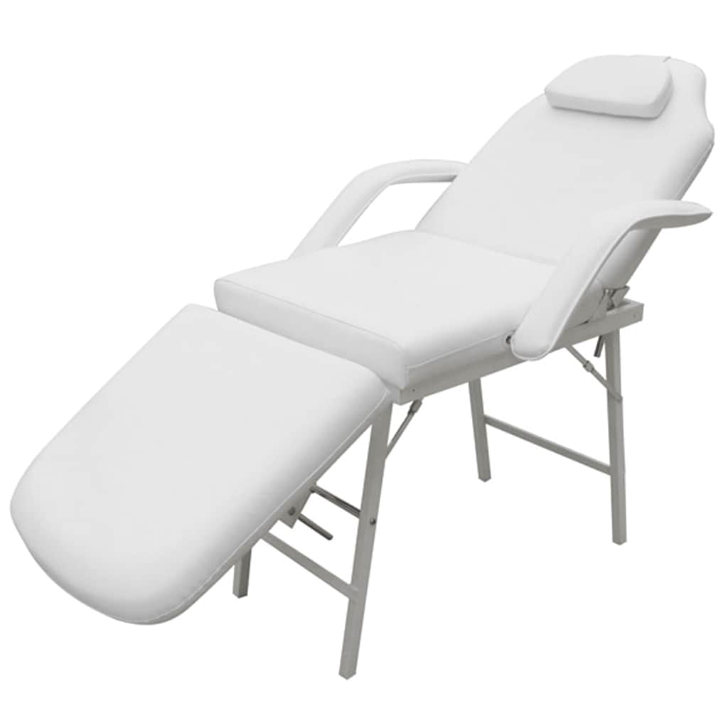 VIDAXL -Behandlungsstuhl für Gesicht 185x78x76 cm künstliches Leder weiß