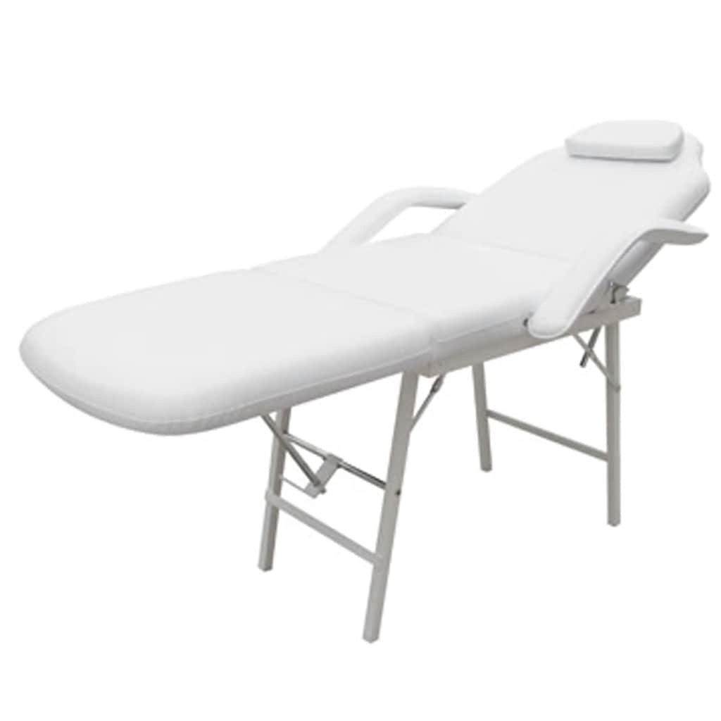 VIDAXL -Behandlungsstuhl für Gesicht 185x78x76 cm künstliches Leder weiß