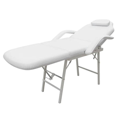 VIDAXL -Behandlungsstuhl für Gesicht 185x78x76 cm künstliches Leder weiß