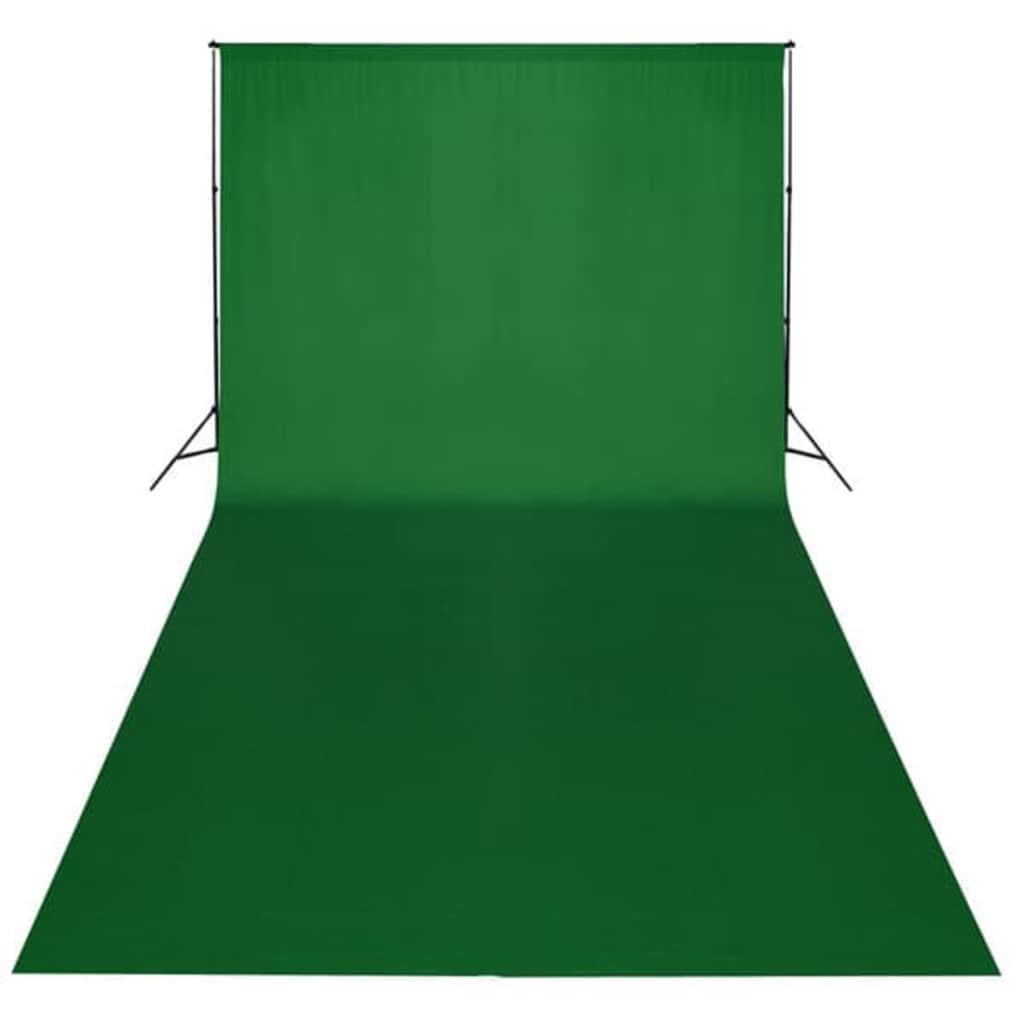 VIDAXL -Hintergrund Chromakey 600x300 cm Baumwollgrün