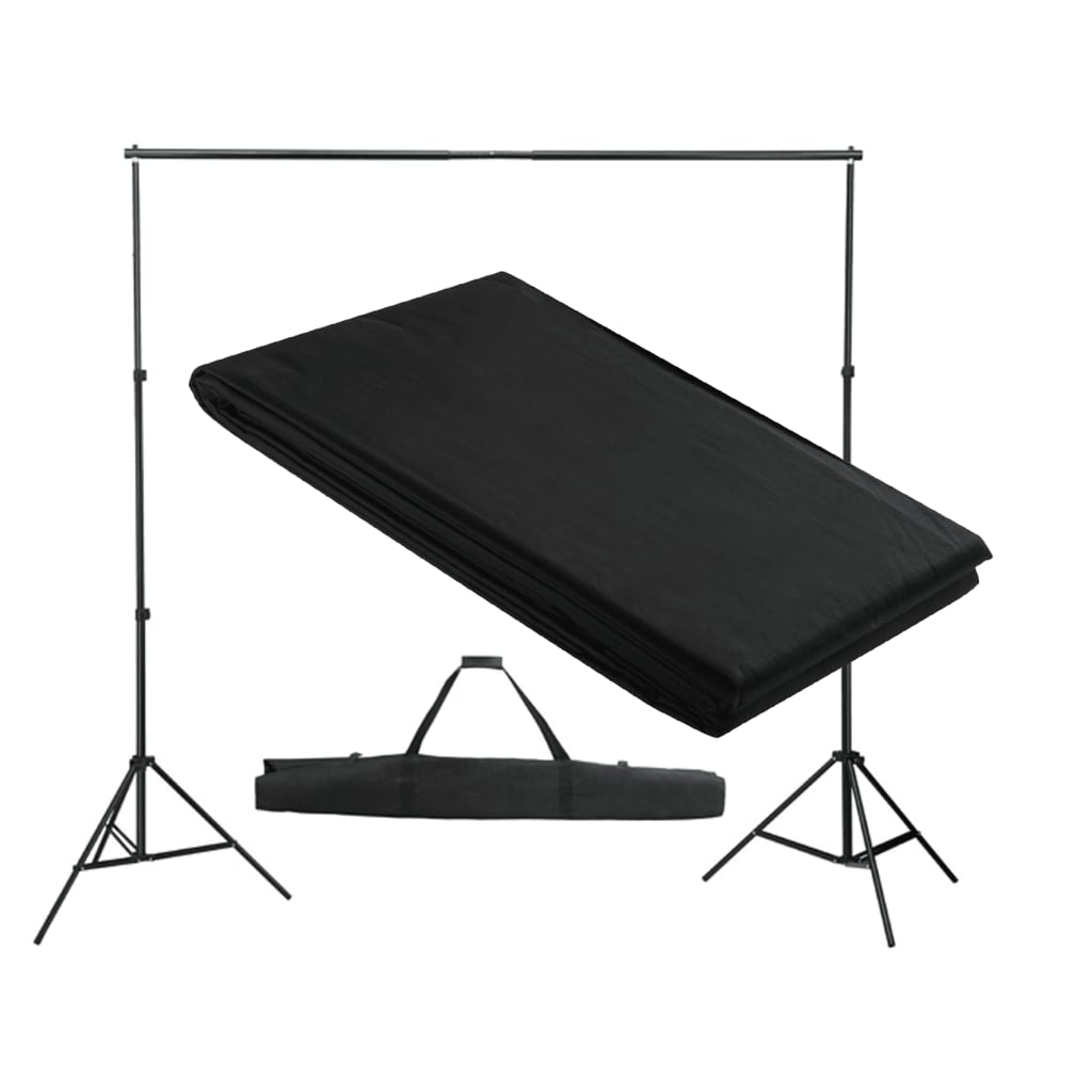 VIDAXL -Hintergrundsystem 300x300 cm schwarz