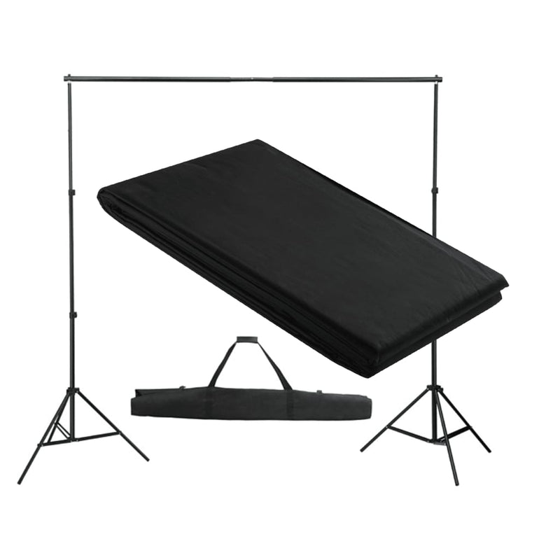 VIDAXL -Hintergrundsystem 300x300 cm schwarz