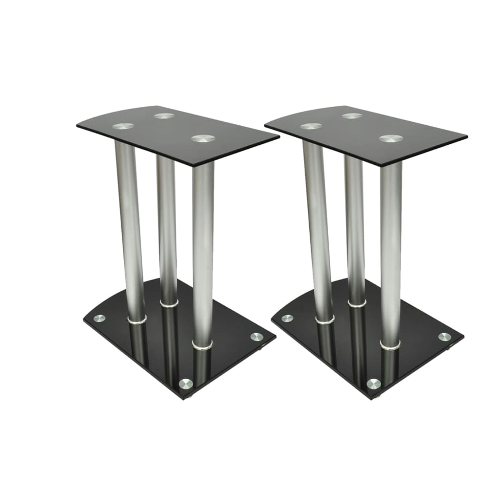 Vidaxl Lautsprecher Standard Vokal -Set von 2 schwarzem Glas