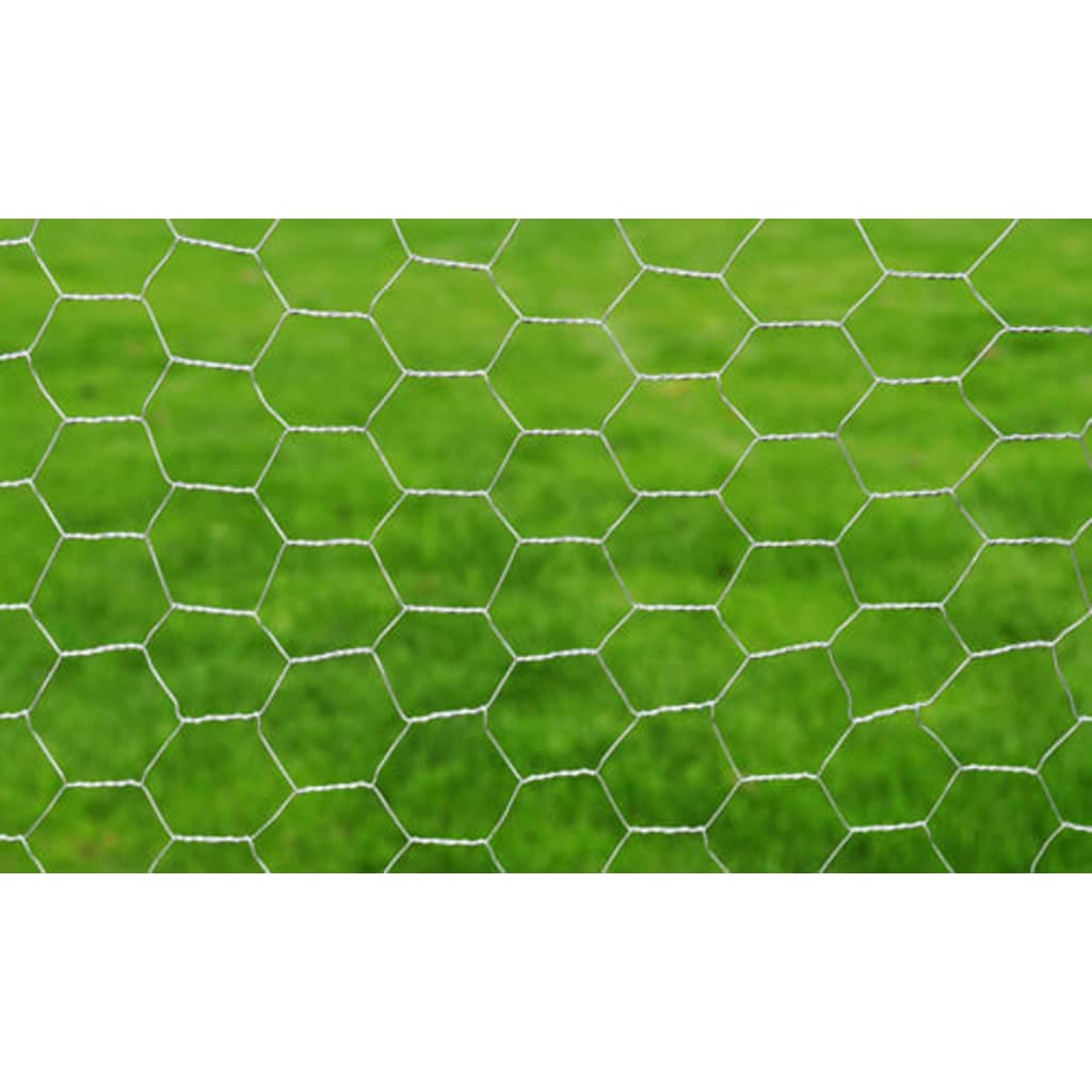 Vidaxl Drahtgitter hexagonal 1x25 m verzinktes Stahl Silber gefärbt