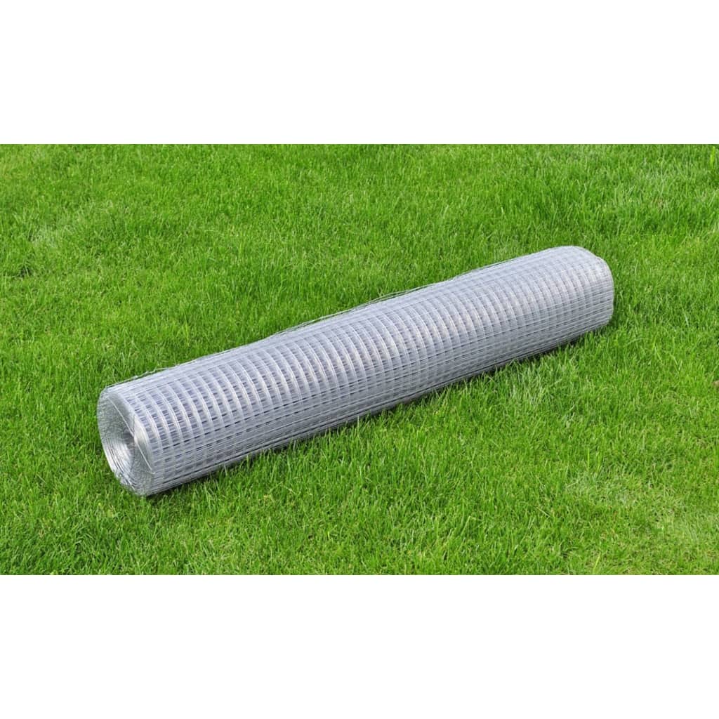 Vidaxl Drahtgitter Quadrat 1x25 M verzinkte Stahl Silber gefärbt