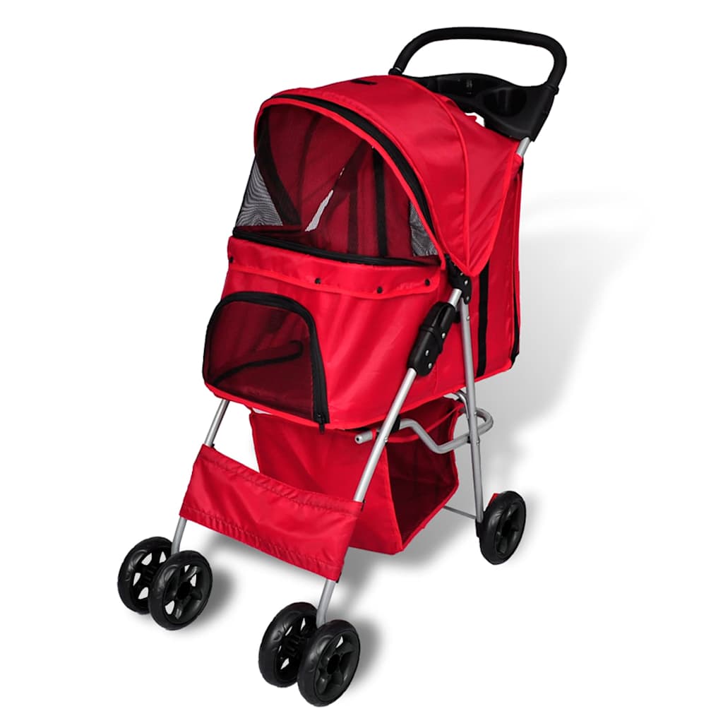 Vidaxl -Kinderwagen für Hund rot