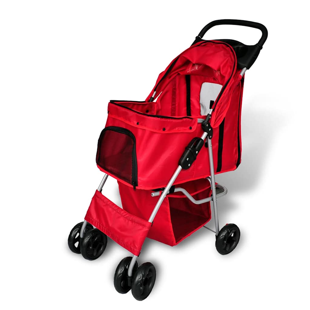 Vidaxl -Kinderwagen für Hund rot