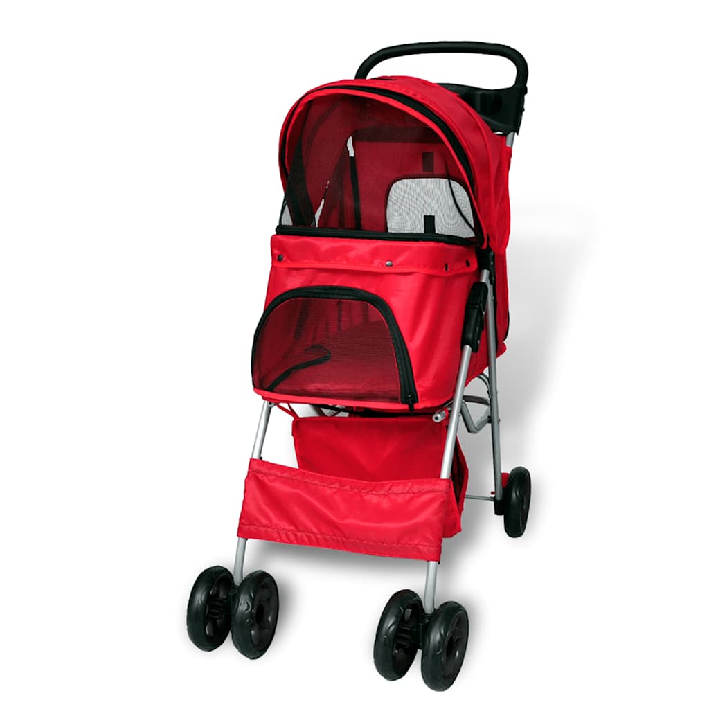 Vidaxl -Kinderwagen für Hund rot