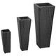 VIDAXL -Pflanzer erhöhten 3 St. Poly Rattan Schwarz