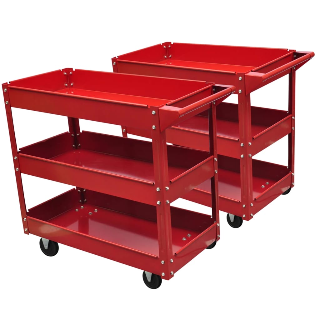 VIDAXL -Werkzeugtrolleys 2 STs mit 3 Regalen