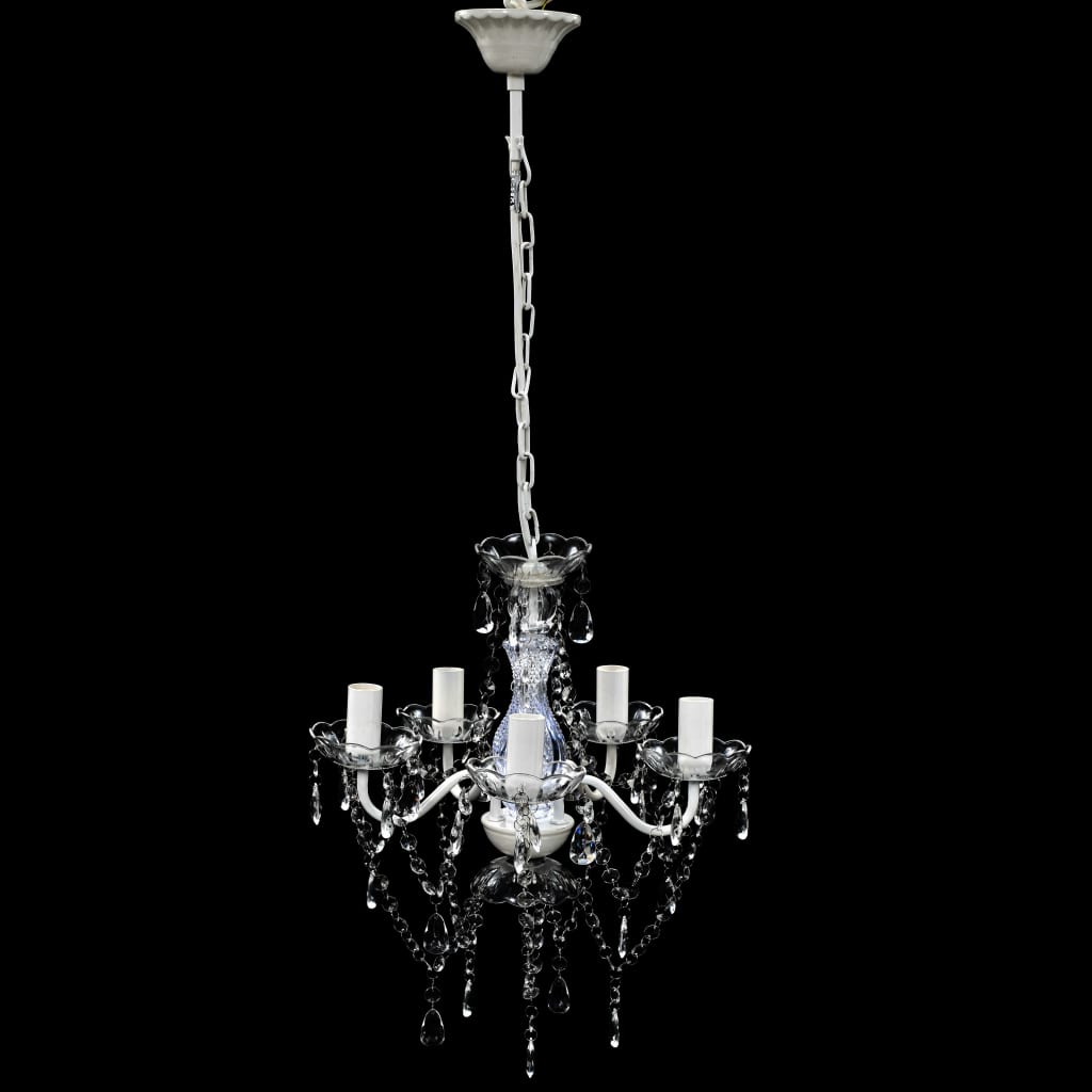 Vidaxl -Kronleuchter 5 Birnen transparent