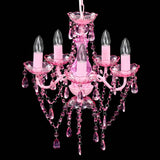 Vidaxl -Kristalle Licht mit 5 Glühbirnen Rosa - afbeelding 3